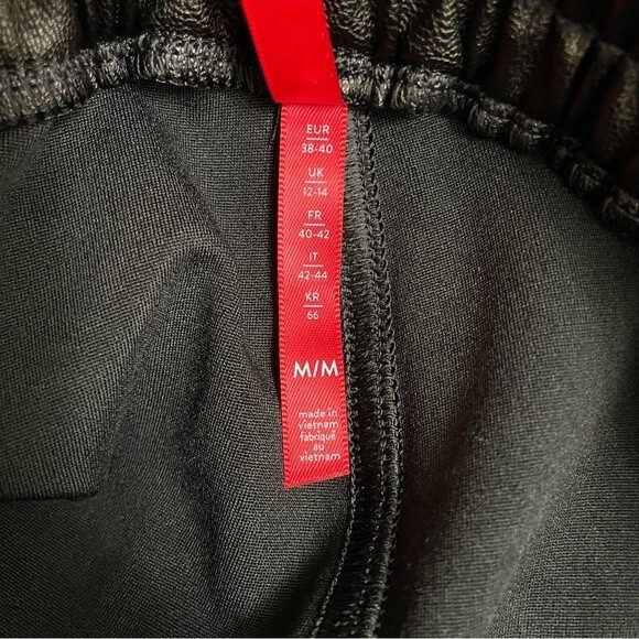 Spanx Faux Leather Jogger Pants Black High Rise Elastic Waist Vegan Size Medium - Picture 8 of 11